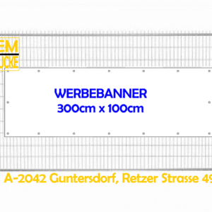 Mesh Werbebanner 300cm x 100cm