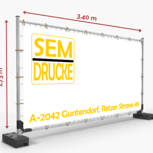 Mesh Bauzaunbanner 340cm x 173cm